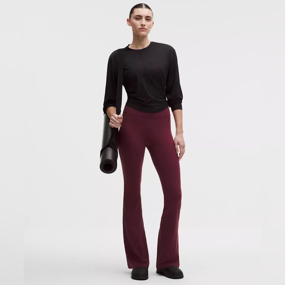lululemon athletica Pants - Lululemon Groove Nulu High-Rise Flared Pant Burgundy Bay Size 4 NWT